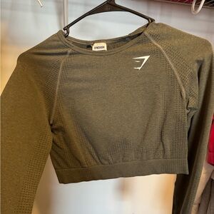 Gymshark Women's Olive Green Crop Top